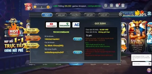 Ưu đãi hạng 84Win: Nạp tiền lần đầu lên đến 8888000 VND - 84Win